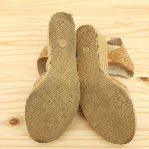 Donald Pliner Wynn Womens Cork Sandal Wedges Sz 6 Brown Chic Espadrille Open Toe - Picture 7 of 10